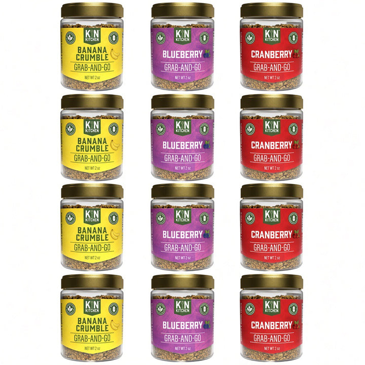 Grab-and-Go Overnight Oats Variety Pack — Blueberry, Banana, Cranberry (12 Jars)