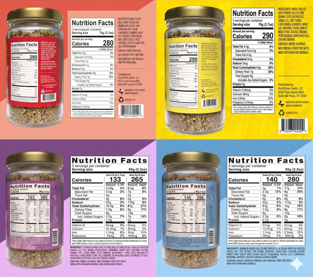 Banana Crumble, Cranberry, Blueberry, Coconut - Granola Variety Pack