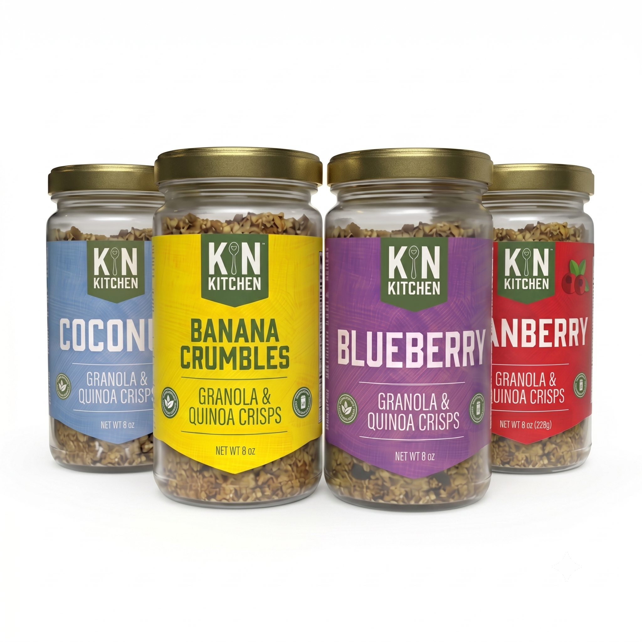 Banana Crumble, Cranberry, Blueberry, Coconut