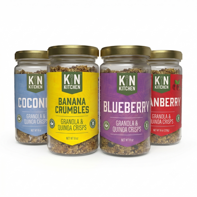 Banana Crumble, Cranberry, Blueberry, Coconut