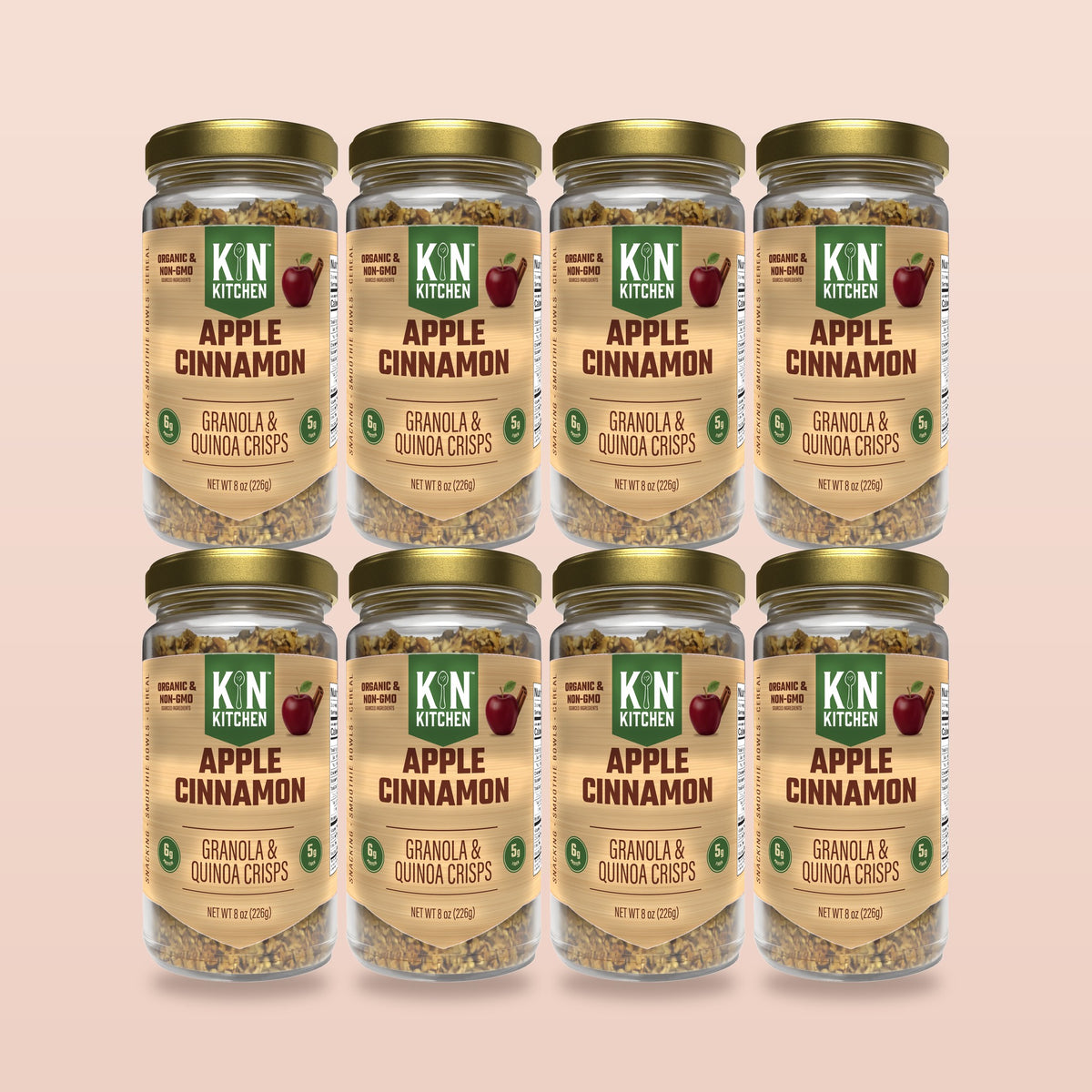 Apple Cinnamon 8-pack, eight 8 oz glass jars