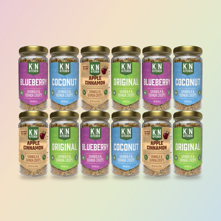 Variety 12-pack: three each of Blueberry, Original, Apple Cinnamon, Coconut